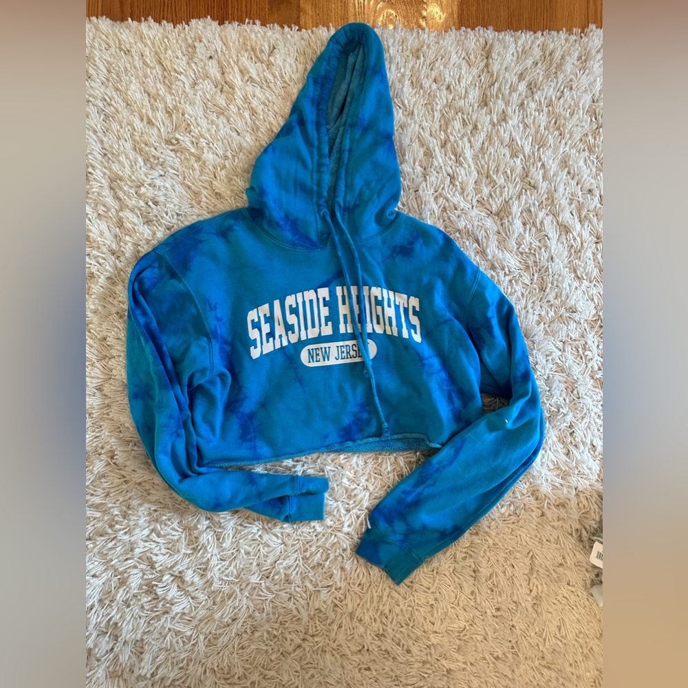 Tie dye seaside heights cropped hoodie